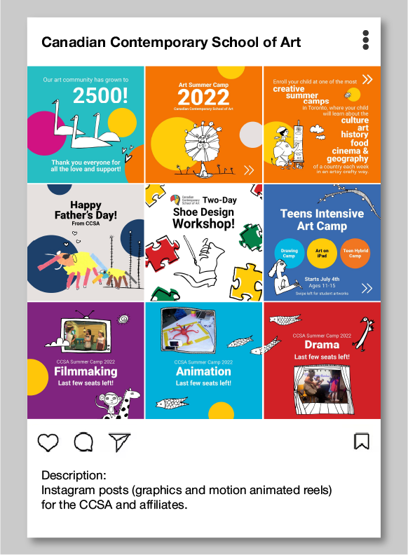 Marketing content made for Canadian Contemporary School of Art